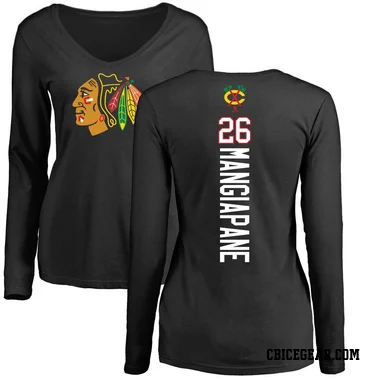 Black Women's Andrew Mangiapane Chicago Blackhawks Backer Long Sleeve T-Shirt -